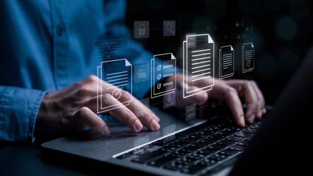 Freelancer in Gachibowli managing client documents